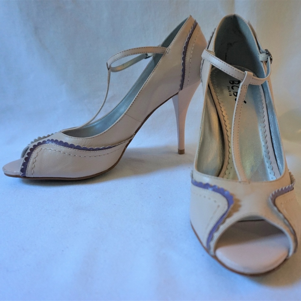 BCBG Peep Toe Heels Pink Lavender Size 8.5